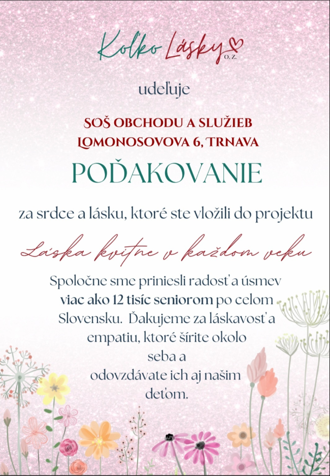 Poďakovanie od o. z. Koľko Lásky - Obrázok 1