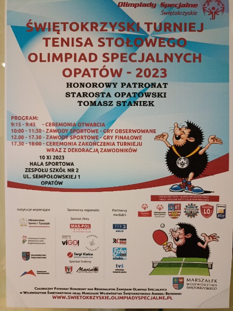 Świętokrzyski Turniej Tenisa Stołowego Olimpiad Specjalnych Opatów - 10.11.2023 - Obrazek 1