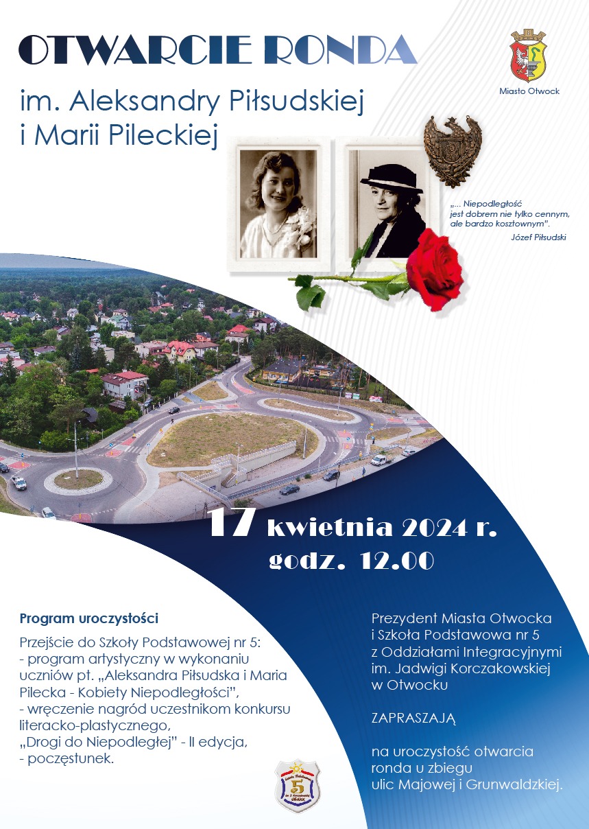 Uroczystość otwarcia ronda im. Aleksandry Piłsudskiej i Marii Pileckiej - Obrazek 1
