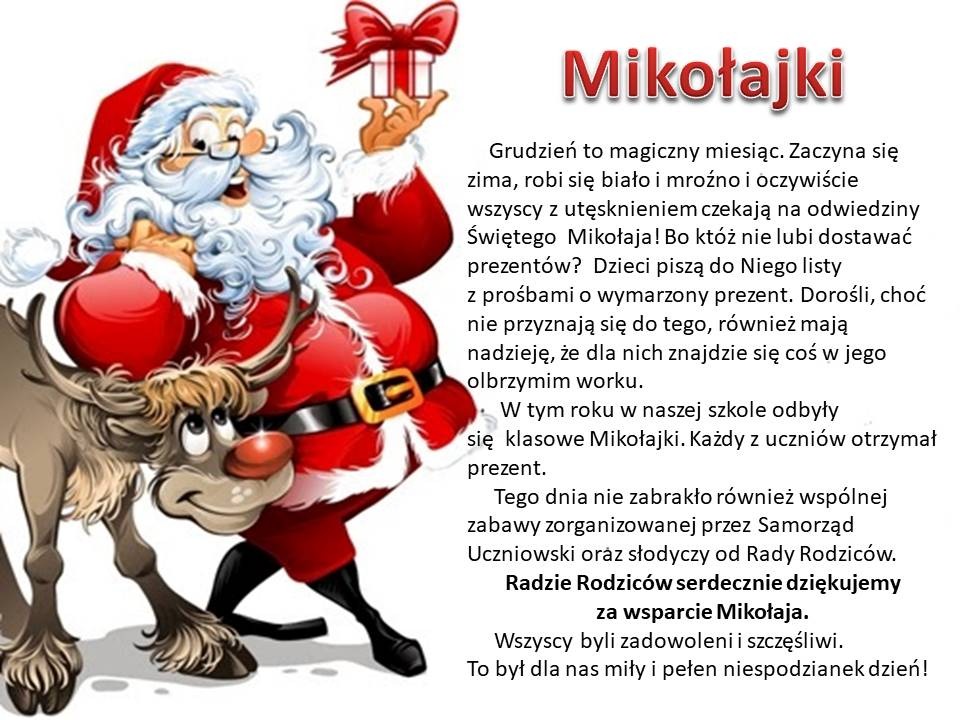 Mikołaj dzisiaj rozdawał dzieciom cukierki. - Obrazek 1