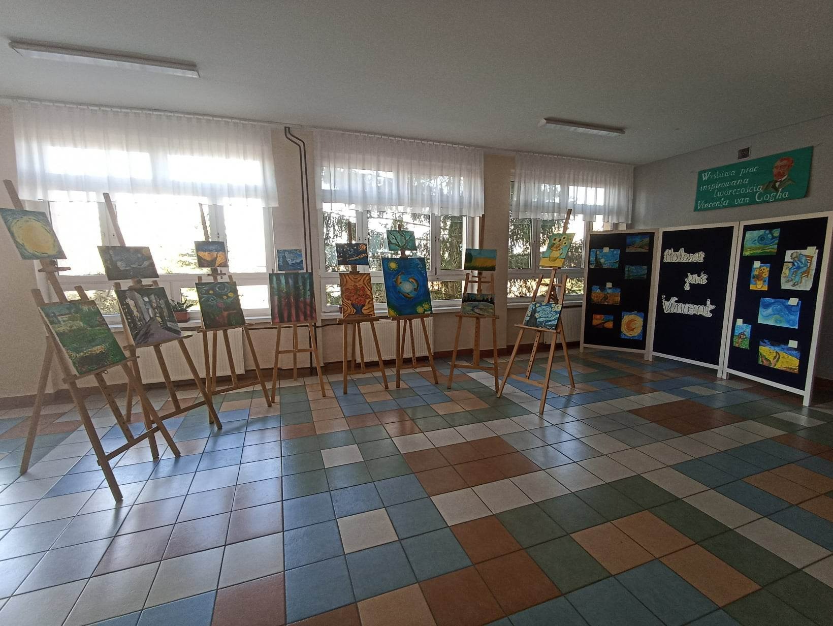 Prace plastyczne uczniów inspirowane twórczością van Gogha