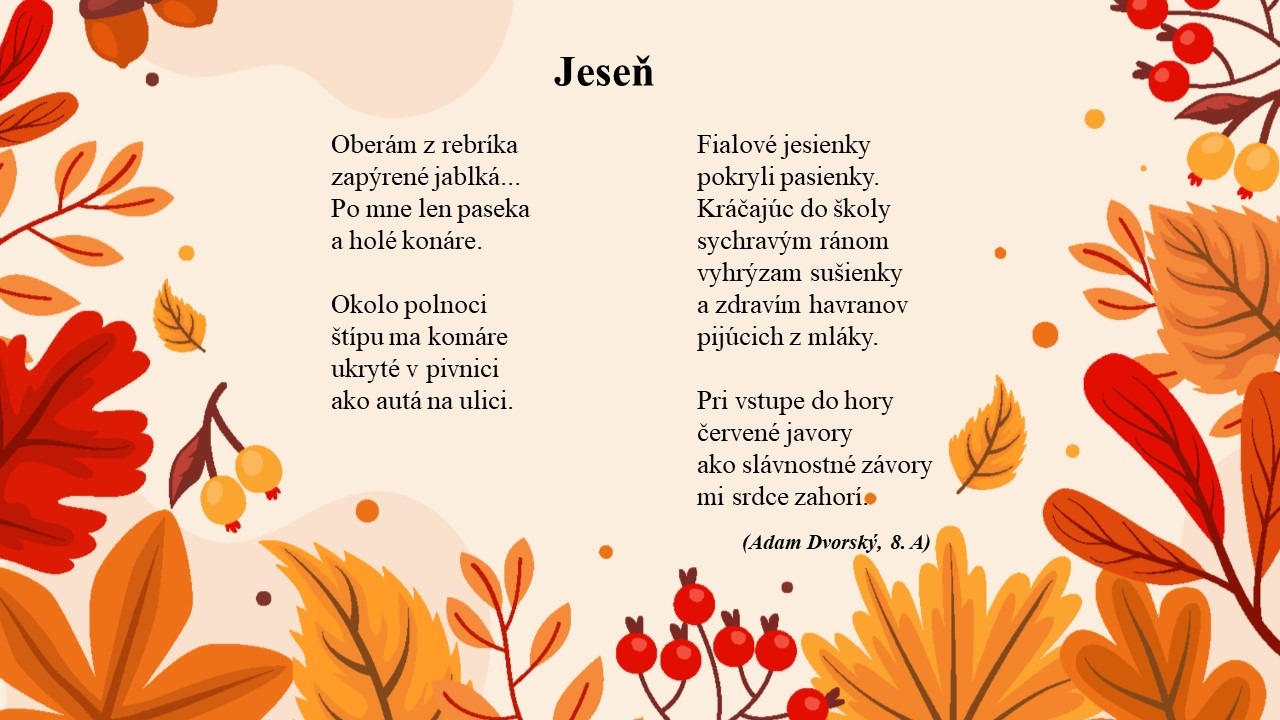 Jesenné básnenie na slovenčine - Obrázok 3